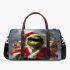 Grinchy with black sunglass and dancing santaclaus 3d travel bag