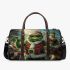 Grinchy with black sunglass and dancing santaclaus 3d travel bag