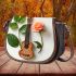 guitar and rose Saddle Bag