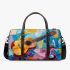 Guitar and wine glass cubism style painting 3d travel bag