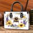 Hand drawn watercolor bee in the center small handbag