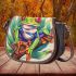 Happy smiling red eyed tree frog sitting on a branch saddle bag