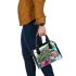 Happy turtle with colorful mandala patterns shoulder handbag