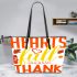 hearts full of thank Leather Tote Bag