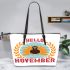 Hello November Leather Tote Bag