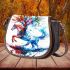 Horse and tree of life colorful drawing saddle bag