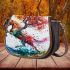 Horse and tree of life colorful drawing saddle bag
