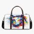 Horse head brush strokes colorful ink splash 3d travel bag