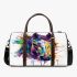 Horse head colorful ink splash and paint drips 3d travel bag