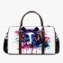Horse head colorful ink splash and paint drips 3d travel bag