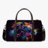 Horse head in the style of colorful paint splashes 3d travel bag