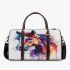 Horse head watercolor splashes 3d travel bag