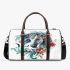 Horse head with turquoise and teal feathers 3d travel bag