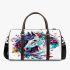 Horse head with turquoise and teal feathers 3d travel bag