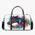 Horse head with turquoise and teal feathers 3d travel bag