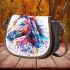 Horse watercolor realistic details saddle bag