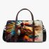 Horse with indian feather headdress 3d travel bag