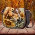 Horse with sunflower watercolor saddle bag