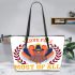 I love fall most of all Leather Tote Bag