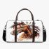 Indian horse with white feathers in its mane 3d travel bag