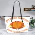 Joy Is The Simplest Form Of Gratitude Leather Tote Bag