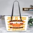 Joy Is The Simplest Form Of Gratitude Leather Tote Bag