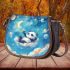 Kawaii anime style panda moon and stars saddle bag