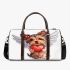 Kawaii valentine yorkie with angel wings holding heart 3d travel bag