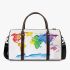 Kid drawing world map simple color 3d travel bag