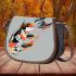 Koi fish with butterfly wings is depicted saddle bag