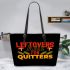 Leftovers Are For Quitters Leather Tote Bag