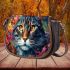 Majestic floral feline Saddle Bags for Women: Perfect Gift for Girlfriend, Wife, Daughter