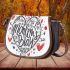 markings strong heart with mother's day Saddle Bag