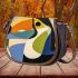 Minimal and dynamic abstract painting saddle bag