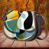 Minimal and dynamic abstract painting saddle bag