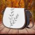 Minimalist Floral Delights Tranquil Elegance Saddle Bag