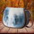 Minimalist Garden Tranquil Floral Reflections Saddle Bag