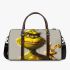 Monkey and yellow grinchy smile toothless like 3d travel bag