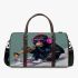 Monkey wearing sunglasses skiing with trumpet 3d travel bag