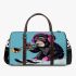 Monkey wearing sunglasses skiing with trumpet 3d travel bag