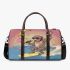 Monkey wearing sunglasses surfing with banana 3d travel bag