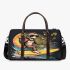 Monkey wearing sunglasses surfing with banana 3d travel bag