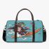 Monkey wearing sunglasses surfing with coconuts 3d travel bag