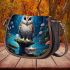 Moonlit owl in nature saddle bag