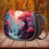 Moonlit waterfall with white bird Saddle Bags for Women: Perfect Gift for Girlfriend, Wife, Daughter