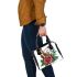 music note and guitar and rose with green leaf Shoulder Bag