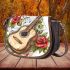 music note and guitar and roses with green leaf and pigs sing Saddle Bag