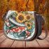 Music note and Piano and Sunflower and Koi Fish colorfull 1 Saddle Bag