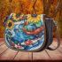 Music note and Piano and Sunflower and Koi Fish colorfull 2 Saddle Bag