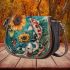 Music note and violoin and Sunflower and color Koi Fish Saddle Bag
